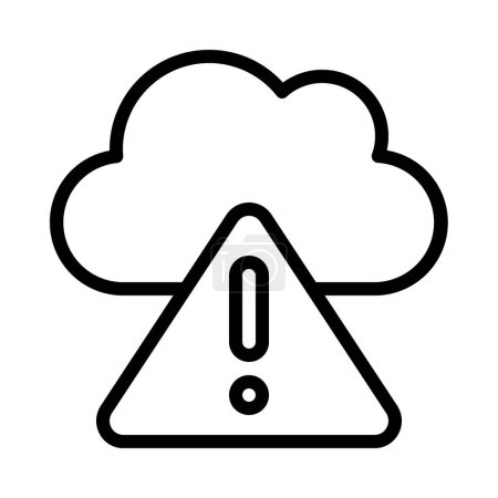Illustration for Warning Cloud Icon, Vector Illustration - Royalty Free Image