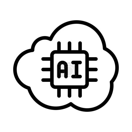 Illustration for Ai Chip Cloud Icon, Vector Illustration - Royalty Free Image