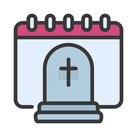 Illustration for Funeral Date icon, vector illustration - Royalty Free Image