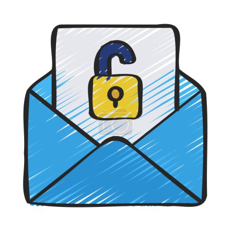 Unsecure Email, Open Email, Vector Icon