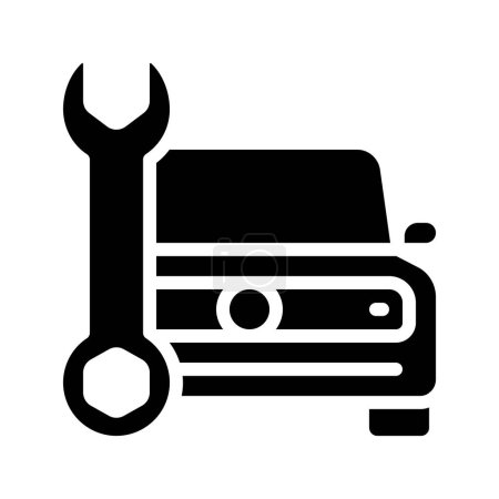 Ilustración de Icono de reparación de coche eléctrico sobre fondo blanco - Imagen libre de derechos