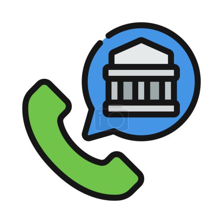Téléchargez les illustrations : Icône de téléphone bancaire illustration concept - en licence libre de droit