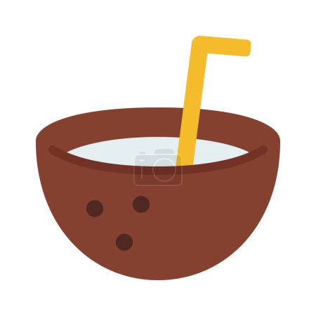 Ilustración de Bebida de coco icono web ilustración vector - Imagen libre de derechos