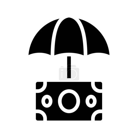 Illustration for Money Protection Umbrella web icon vector illustration - Royalty Free Image