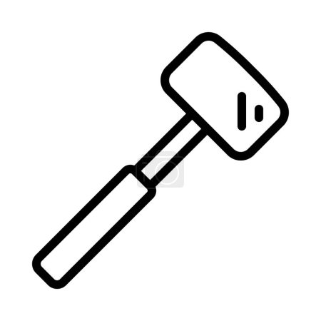 Téléchargez les illustrations : Metal Block icône de marteau sur fond blanc - en licence libre de droit
