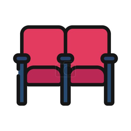 Téléchargez les illustrations : Illustration vectorielle de l'icône web Cinema Seat - en licence libre de droit