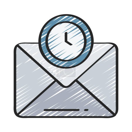 Illustration for Timed Mail icon, vector illustration - Royalty Free Image