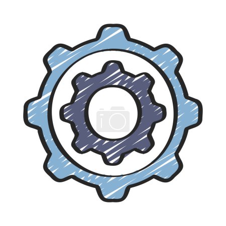 Illustration for Cog setting vector icon on white background - Royalty Free Image