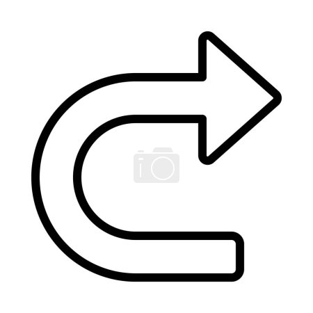 Ilustración de Flecha derecha Icono curvado vector ilustración - Imagen libre de derechos