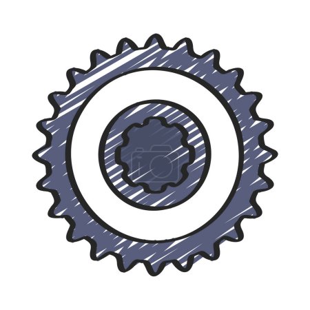 Téléchargez les illustrations : Illustration vectorielle de l'icône web de roue dentée - en licence libre de droit
