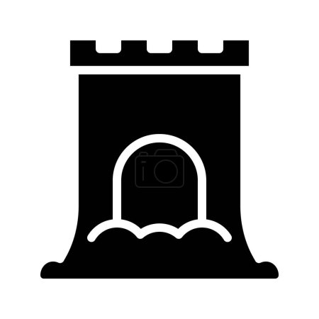 Ilustración de Icono del castillo, diseño de ilustración vectorial - Imagen libre de derechos