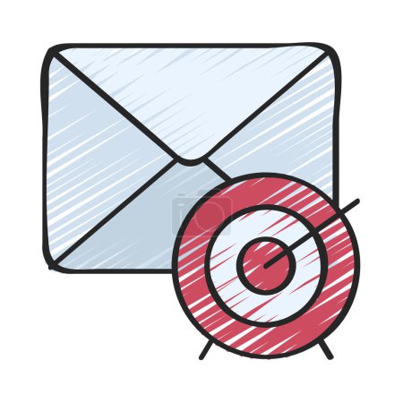 Illustration for Email Goals, Isolated Icon On White Background - Royalty Free Image