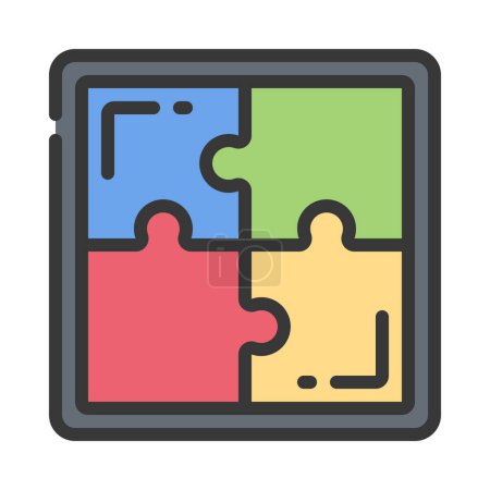 Téléchargez les illustrations : Pièce de puzzle icône. illustration simple de pièces de puzzle icône vectorielle pour le web - en licence libre de droit