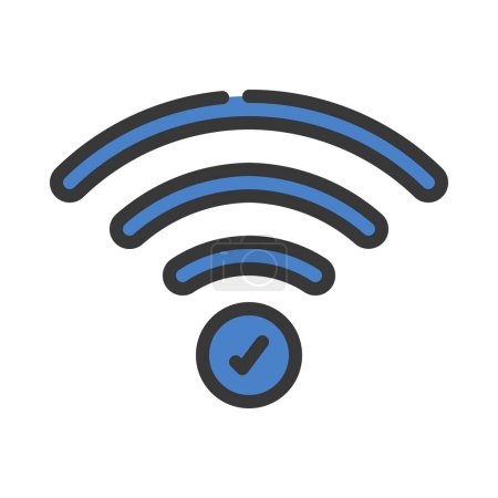 Téléchargez les illustrations : Bonne illustration vectorielle d'icône de signal Wifi - en licence libre de droit