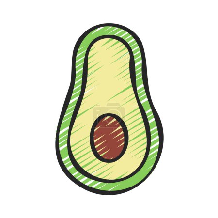 Illustration for Avocado  web icon vector illustration - Royalty Free Image