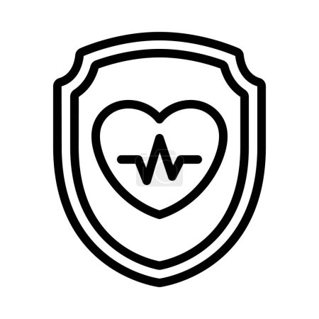 Ilustración de Escudo de seguro de vida icono simple, ilustración vectorial - Imagen libre de derechos