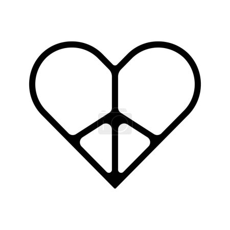 Ilustración de Paz amor vector delgada línea icono - Imagen libre de derechos