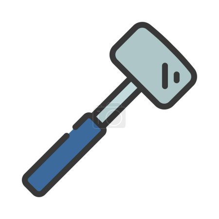 Illustration for Metal Block  hammer icon on white background - Royalty Free Image