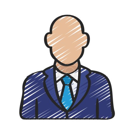 Ilustración de Hombre de negocios icono vector ilustración sobre fondo blanco - Imagen libre de derechos