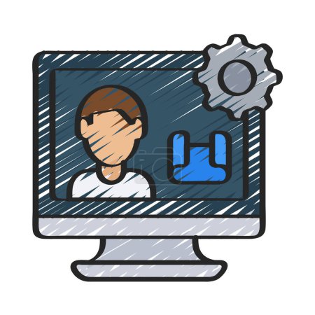 Ilustración de Icono del Administrador de proyectos informáticos, ilustración vectorial - Imagen libre de derechos