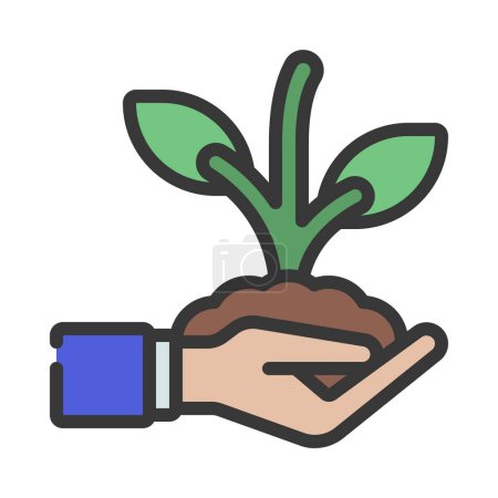 Téléchargez les illustrations : Icône de croissance des plantes, illustration vectorielle design simple - en licence libre de droit