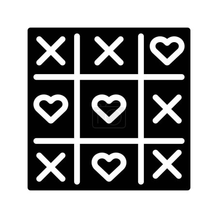 vector illustration of Noughts And Crosses Hearts