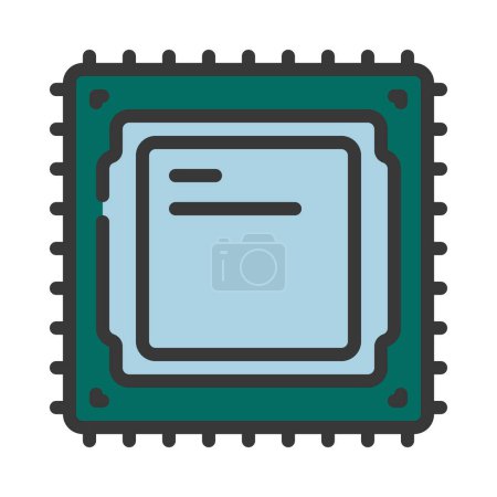 Illustration for CPU icon, processor icon, vector illustration - Royalty Free Image