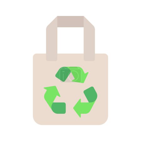 Téléchargez les illustrations : Sac fourre-tout recyclé icône illustration - en licence libre de droit