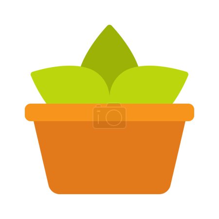 Téléchargez les illustrations : Plante en pot icône, illustration vectorielle - en licence libre de droit