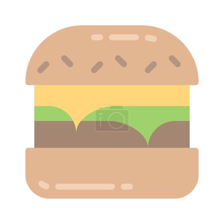 Téléchargez les illustrations : Burger  web icon vector illustration - en licence libre de droit