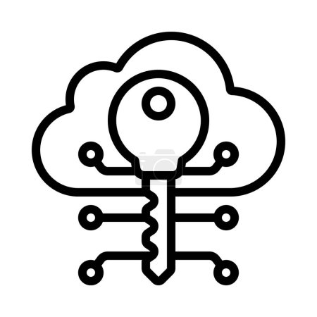 Ilustración de Icono clave en la nube, ilustración vectorial - Imagen libre de derechos