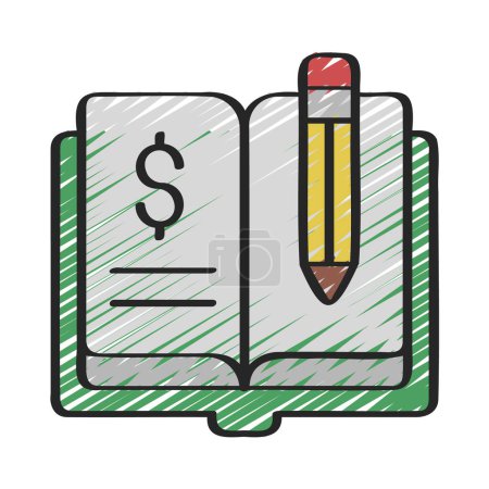 Ilustración de Libro de contabilidad icono, ilustración vectorial - Imagen libre de derechos