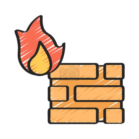 Illustration for Firewall web icon vector illustration - Royalty Free Image