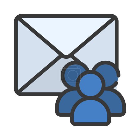 Ilustración de Icono de correo electrónico grupal, ilustración vectorial - Imagen libre de derechos