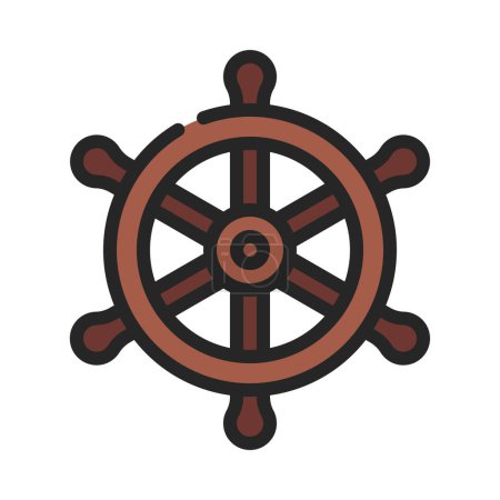 Illustration for Pirate Steering Wheel web icon vector illustration - Royalty Free Image