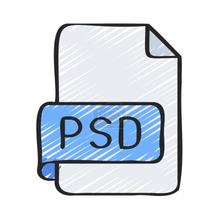 Illustration for PSD File icon, vector illustration - Royalty Free Image
