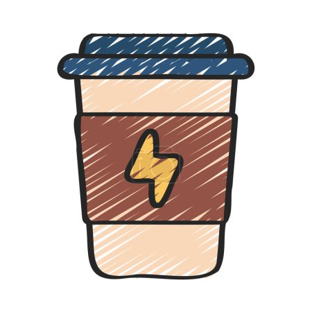 Téléchargez les illustrations : Icône tasse de café, illustration vectorielle design simple - en licence libre de droit