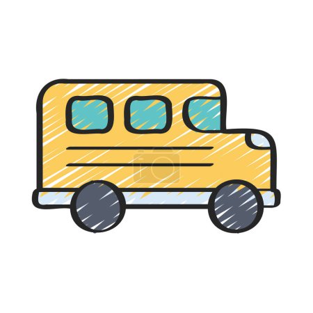 Illustration for School bus web icon vector illustration - Royalty Free Image