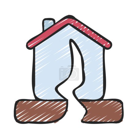 Illustration for Earthquake House icon, vector illustration - Royalty Free Image