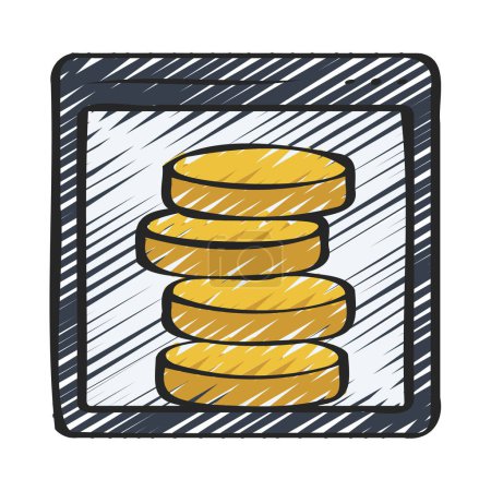 Illustration for Coin Stack web icon vector illustration - Royalty Free Image