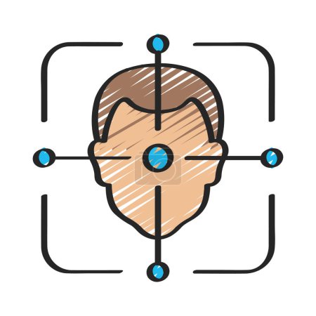 Illustration for Facial Recognition web icon vector illustration - Royalty Free Image