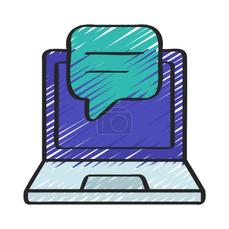 Ilustración de Icono del mensaje del ordenador portátil, ilustración del vector - Imagen libre de derechos