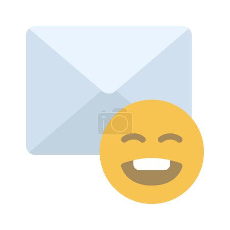 Illustration for Happy Email, Isolated Icon On White Background - Royalty Free Image