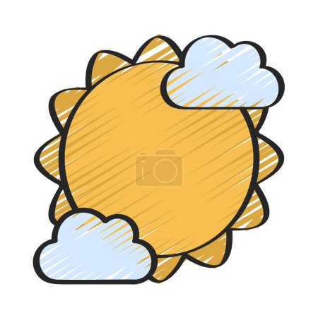 Illustration for Clouds Covering Sun  Icon, Vector Illustration - Royalty Free Image