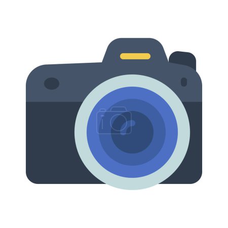 Téléchargez les illustrations : Illustration vectorielle d'icône d'appareil photo reflex numérique - en licence libre de droit