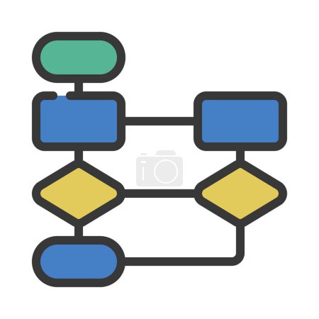 Illustration for Flow Chart web icon vector illustration - Royalty Free Image