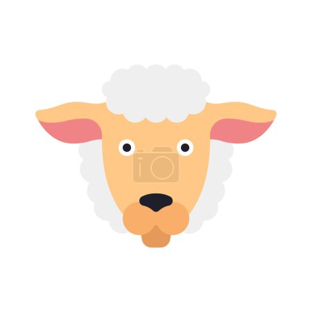Illustration for Farm sheep flat icon vector illustration - Royalty Free Image