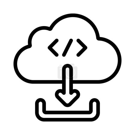 Téléchargez les illustrations : Télécharger Cloud Code Icône, Illustration vectorielle - en licence libre de droit