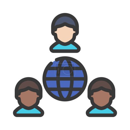 Ilustración de Icono de trabajadores de Internet, ilustración vectorial - Imagen libre de derechos