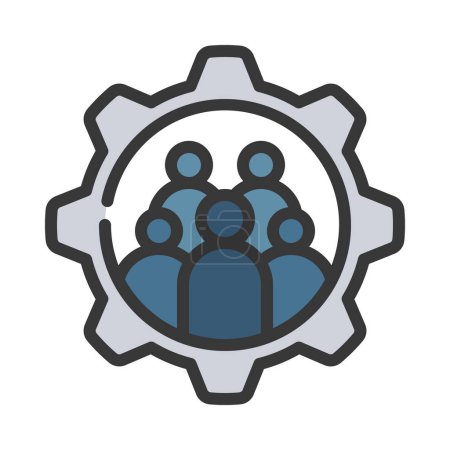 Illustration for Team Management web icon vector illustration - Royalty Free Image